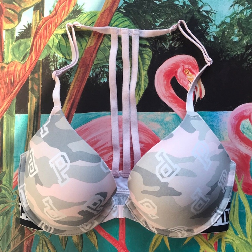 victoria’s secret PINK pink camo t-back bra